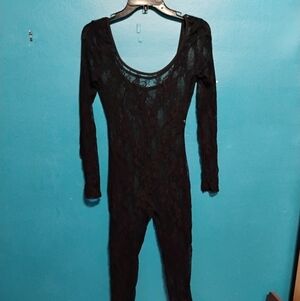 Fashion Nova Black Lace Jumpsuit